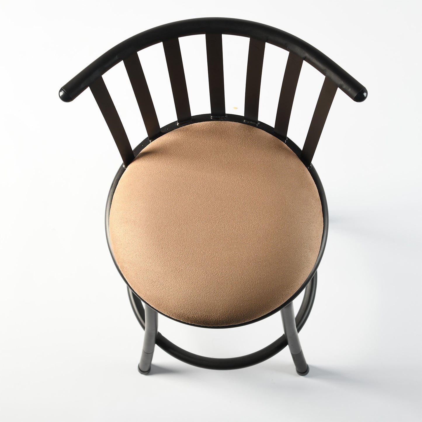 Set of Three Brown and Black Faux Leather and Iron Low Back Adjustable Height Swivel Bar Chairs