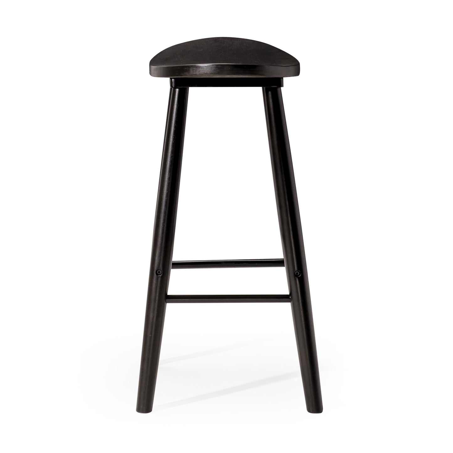 30" Black Solid Wood Backless Bar Height Bar Chair