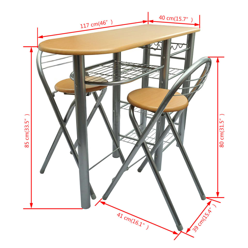 vidaXL Dining Table and Chair Kitchen Dining Set Dinner Table Chair Seat Wood